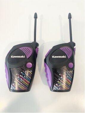 Kawasaki Kids Walkie Talkies Pair Black Purple Kidz Toyz Tested Working